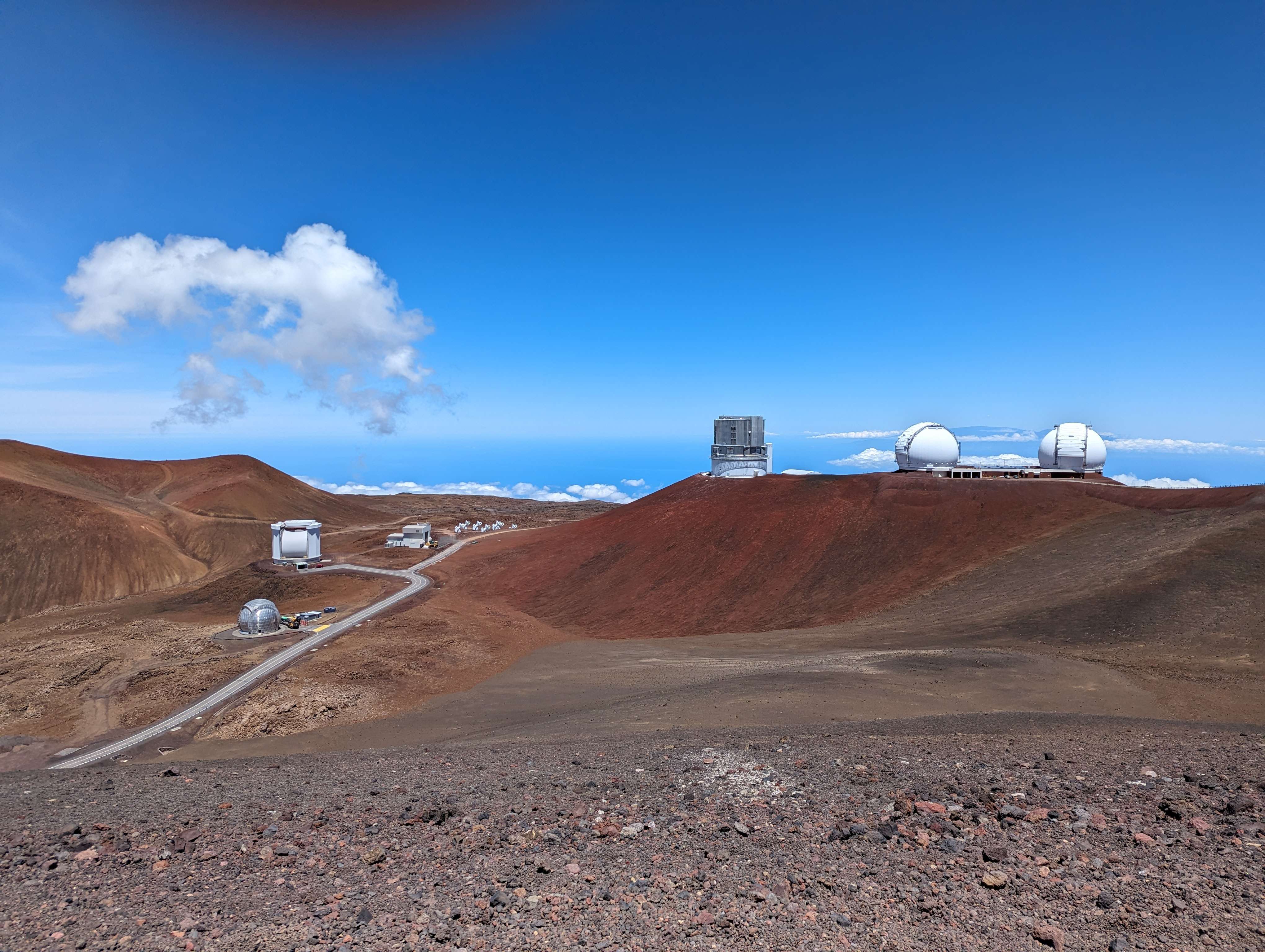 Observatories on a rocky plain