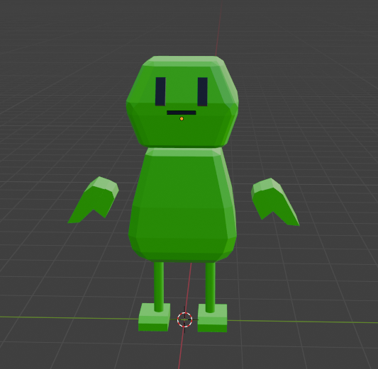 Green figure with neutral face