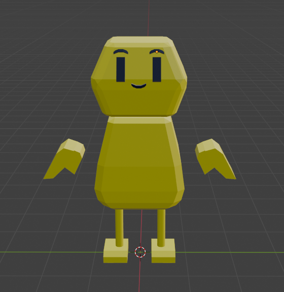 Yellow figure with a grin