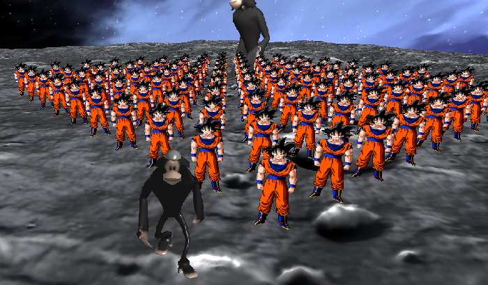 Over 9000 Gokus on the moon!