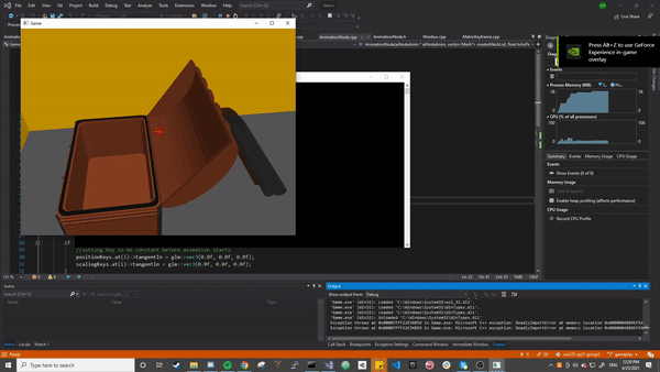 Chest openign animation in graphics.
