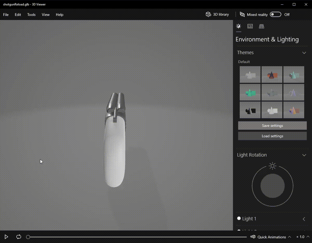 Shotgun reloading animation.