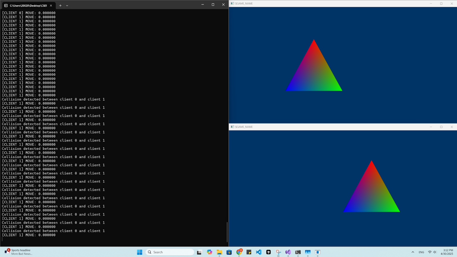 Two clients running side by side